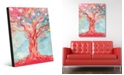 Creative Gallery Dream Bubble Tree in Red Abstract Acrylic Wall Art Print Collection